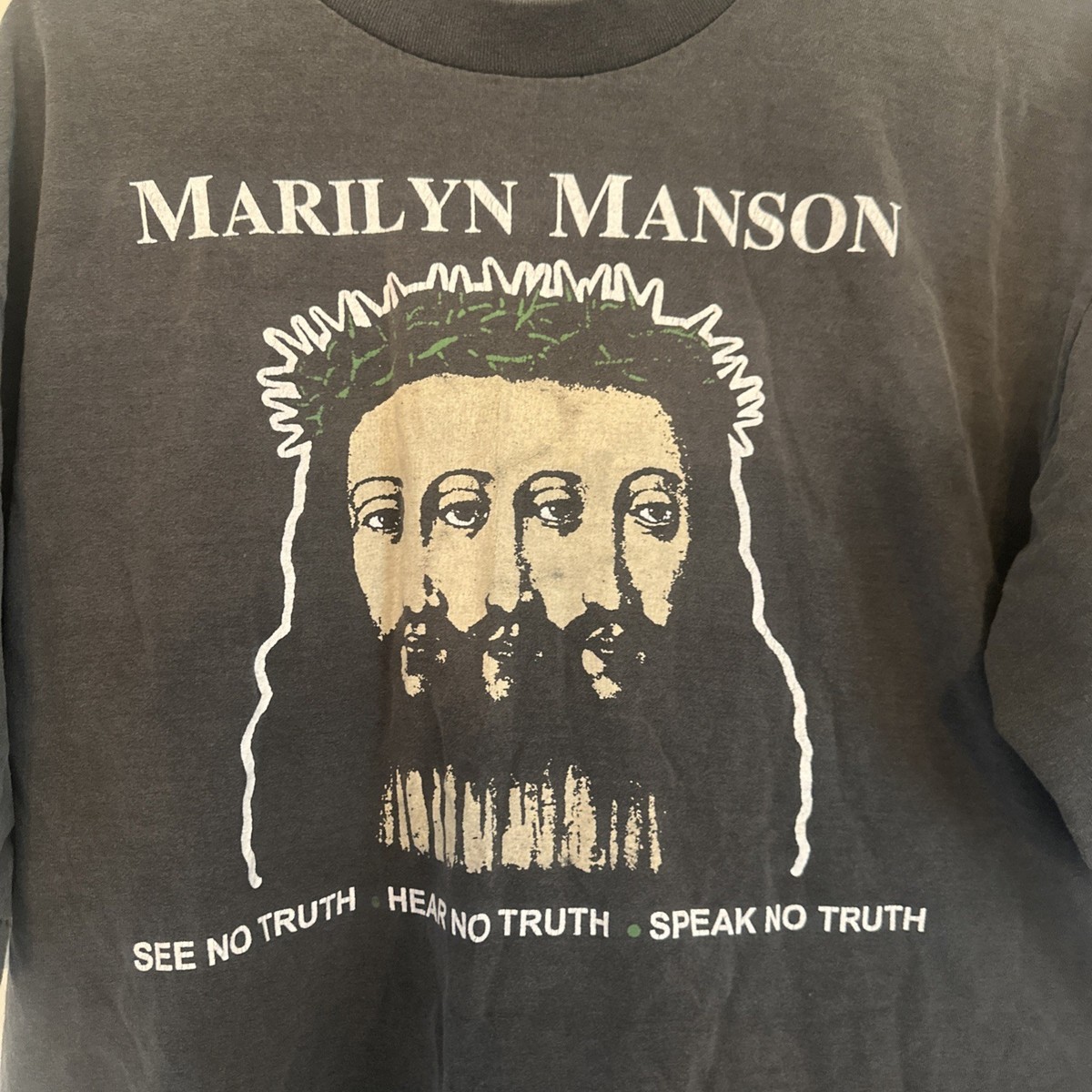 RARE VTG BROCKUM TAG MARILYN MANSON SPEAK NO TRUTH BELIEVE LIE