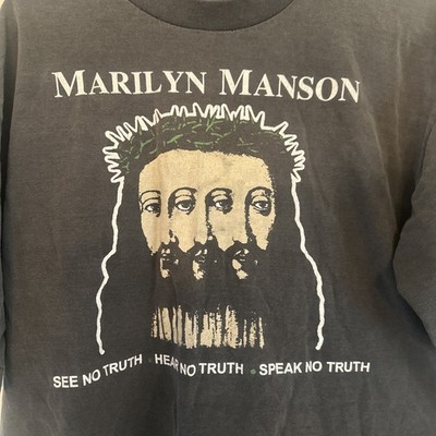 RARE VTG BROCKUM TAG MARILYN MANSON SPEAK NO TRUTH BELIEVE LIE