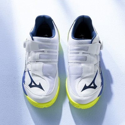 MIZUNO Wave Medal Wrap Boa 81GA2672 01 White Blue Width 2E Table Tennis Shoes MIZUNO Wave Medal Wrap Boa 81GA2672 01 White Blue Width 2E  main image 2