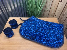 EQUINE TEXTILES English Horse Saddle Pad & Polo Wraps ~ Blue