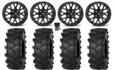ITP Hurricane 14" Wheels Black 28" Outlaw M/T Tires Can-Am Commander Maverick