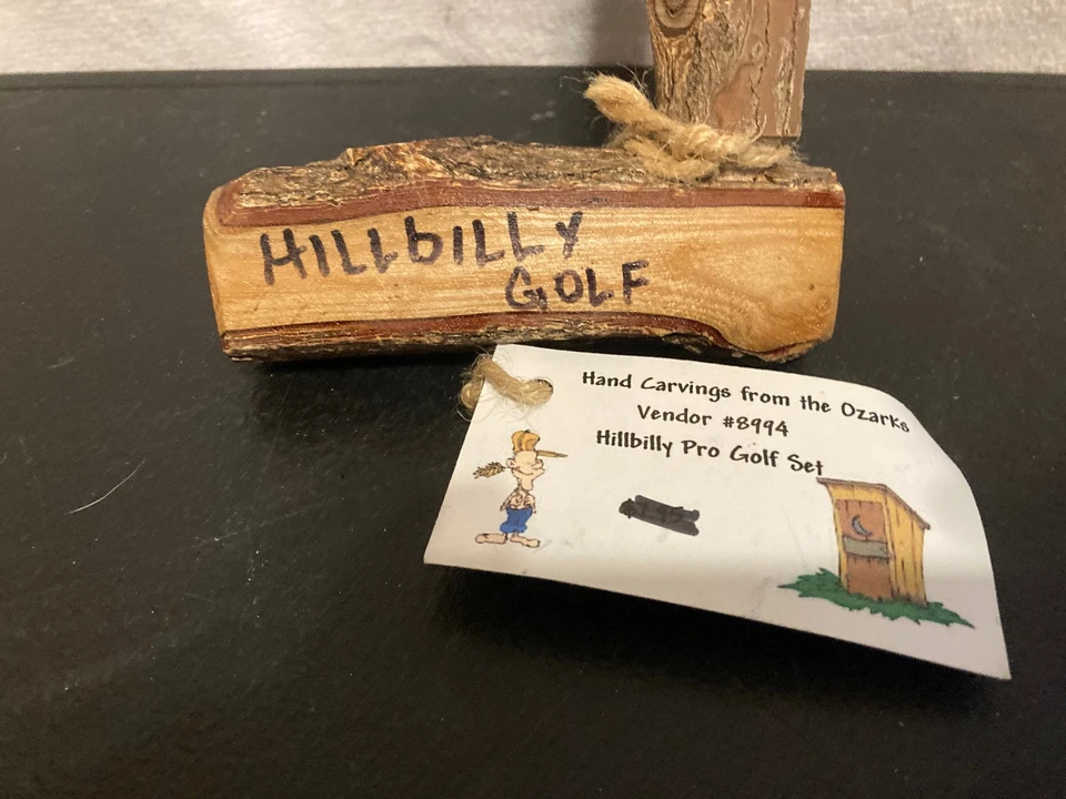 Hillbilly Putter Genuine Novelty 35" Wooden RH Vintage Golf Club W/ tees & ball - Image 2 of 4