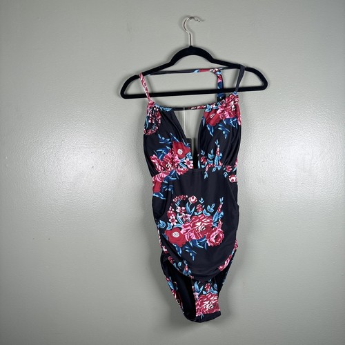 NWT SouqFone One Piece Halter Tie Floral Swimsuit Women’s Size Medium