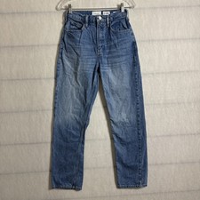 Frame Women's Size 25 Medium Wash Blue Cotton High N Tight Straight Leg Jeans