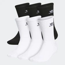 adidas men Trefoil Crew Socks 6 Pairs