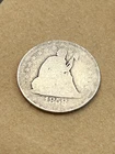 1858-S Mint Seated Liberty Quarter Key Date AG ULTRA LOW Mintage of 121,000 Coin