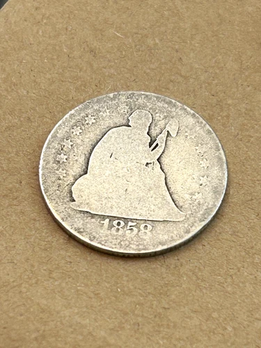 1858-S Mint Seated Liberty Quarter Key Date AG ULTRA LOW Mintage of 121,000 Coin