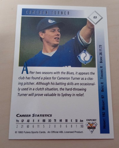 1994 Futera Australian Baseball League ABL - Sydney Blues and Waverley Reds - Picture 19 of 45