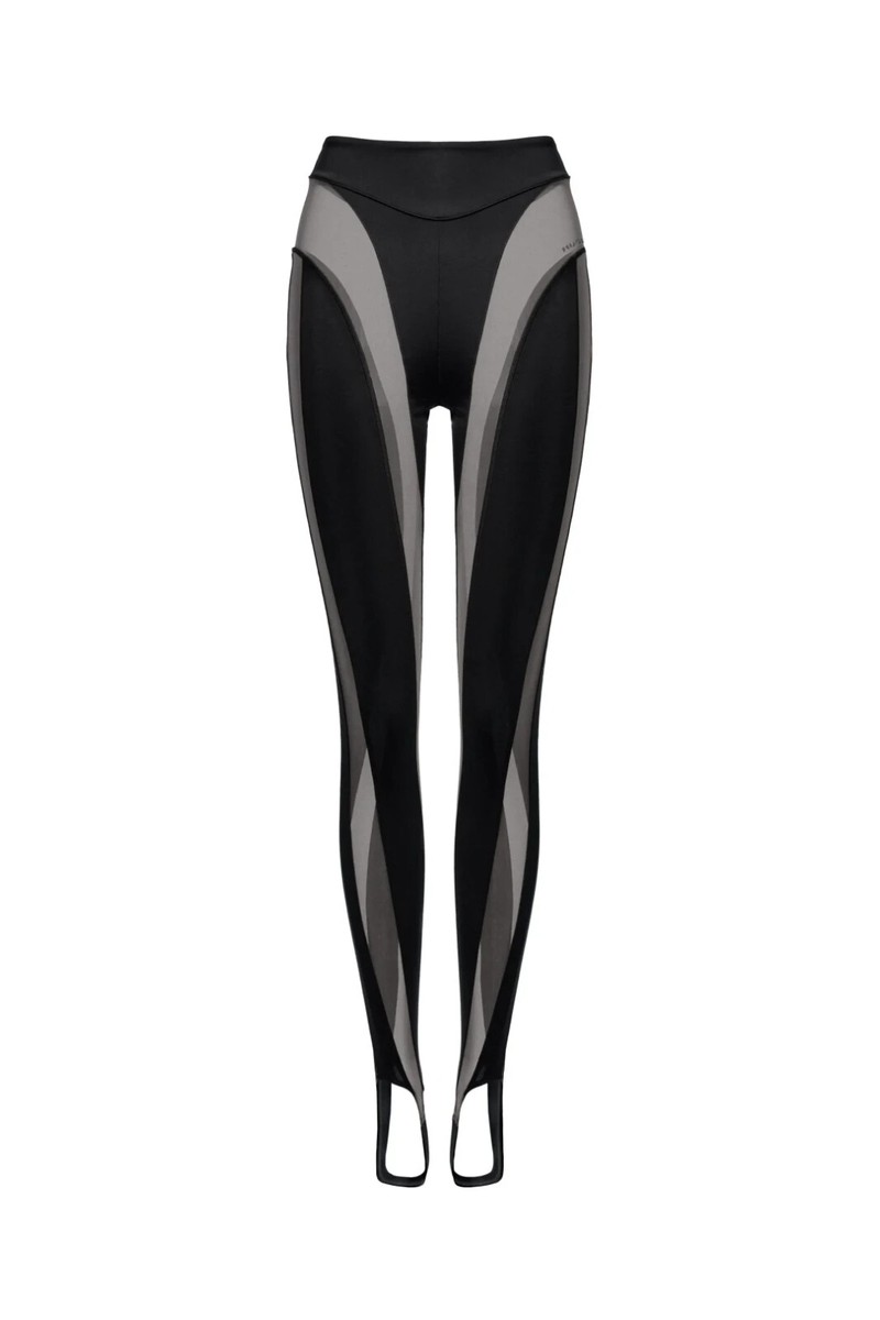 MUGLER X H&M SEXY MESH PANEL STIRRUP LEGGINGS UK 20 EU 48 US