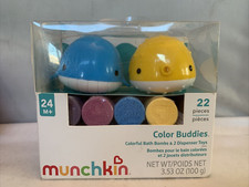Munchkin Color Buddies with 22 Moisturizing Bath Bombs 2 Toy Dispensers.