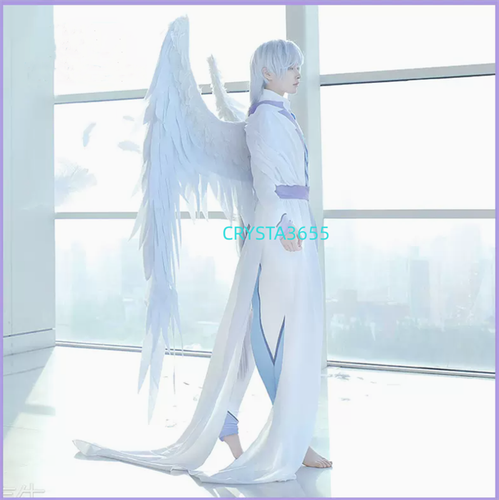 Card Captor Tsukishiro Yukito Cosplay Custome Set Top Pants Belt Shawl Unsex Set - Picture 4 of 7