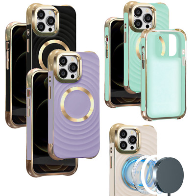 SchutzHülle MagSafe für Apple iPhone 15 / Pro / Max HandyTasche GLAM CIRCLE Case