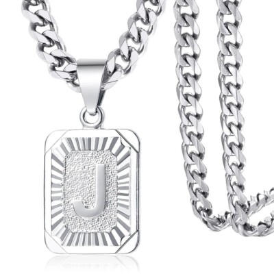 Splitter Farbe Initialen Name Anhänger Halskette Alphabet Buchstabe A J K Charm 3mm/5mm