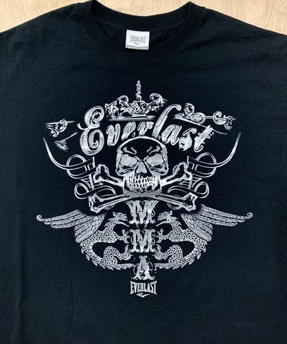 Everlast MMA Ultimate Fighting T-shirt Size XL 100% Cotton Black Very Good - Picture 2 of 5