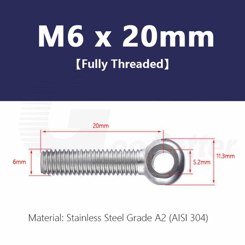 Forged Eye Bolt M5 - M24 Catenary Wire Hanging Screws DIN 444 Stainless Steel A2 - Picture 22 of 152