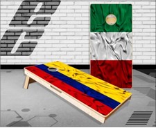 Columbian Italian Flag Wavy Cornhole Boards Bean Bag Toss Game