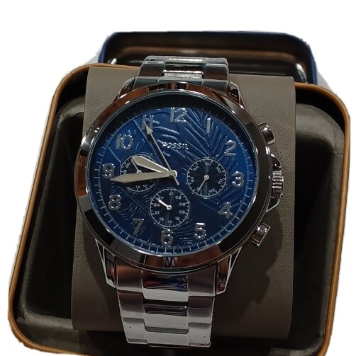 NIB Fossil Yorke Multifunction Silver-Tone Stainless Steel NIB Fossil Yorke Multifunction Silver-Tone Stainless Steel