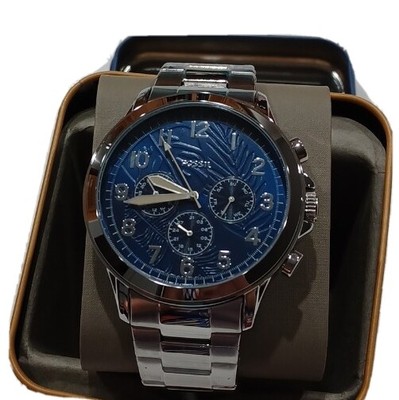 AUTHENTIC FOSSIL YORKE CHRONOGRAPH SILVER NAVY BLUE BQ2696 MEN 