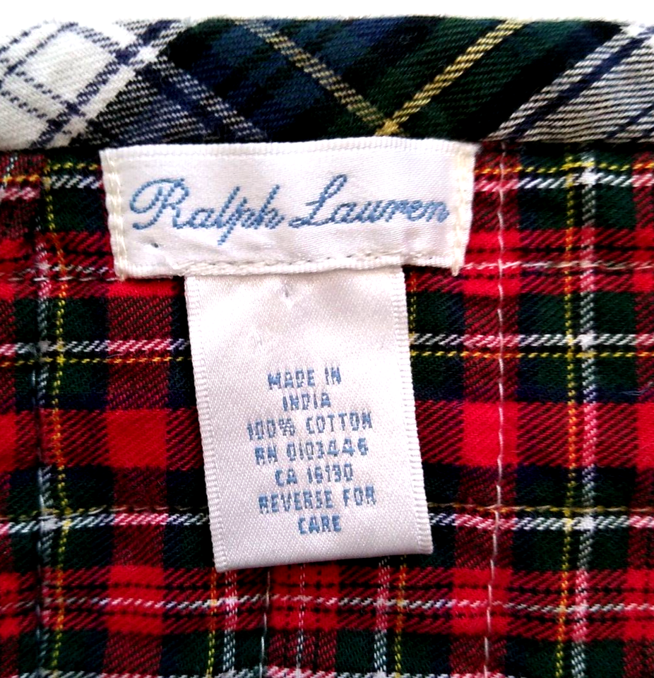 Vintage Ralph Lauren Polo Bear Baby Quilt Crib Blanket Tarten Plaid 31