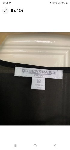 QUEENSPARK Size 16 Black Bling V Neck Sleeveless Jessica Tunic RRP$120 BNWT - Picture 4 of 6