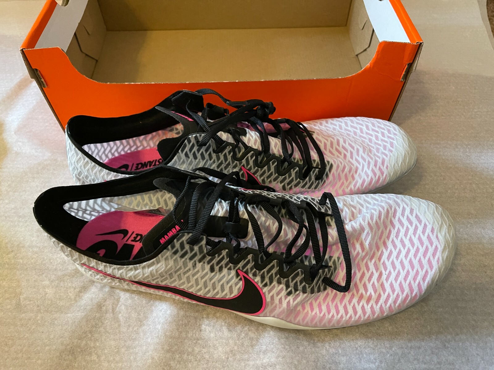 NEW Nike ZOOM MAMBA V Distance Running Shoe PLATINUM MEN'S SIZE 12 AJ1697-002