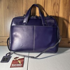 Jack Georges Briefcase Limited Edition Slim Single Gusset Top Zip Violet 5201