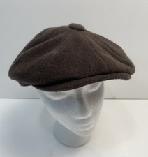 Hats In The Belfry Mens Sz Small Newsboy Flat Cap Wool Brown USA Made