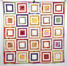 Handmade Quilt Multicolor Patchwork Finished Pieced 45x45 Funky Modern Lap Girl