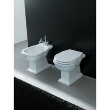 Couple vase Wc + bidet au sol design Hermitage en céramique blanc ou noir