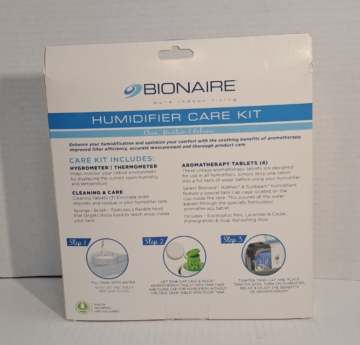 Bionaire Humidifier Care Kit Hygrometer Aromatherapy Cleaning Tablet Brush