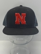 New Era Graphite Nebraska Cornhuskers 9FIFTY Adjustable Snapback Hat Cap - EUC