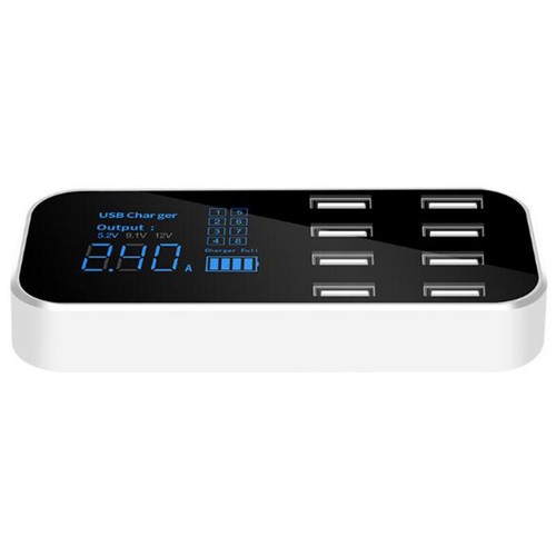 USB 8 Multi-Port Adapter Desktop Wall Charger Smart LED Display Charging Sta.NS - Zdjęcie 7 z 10