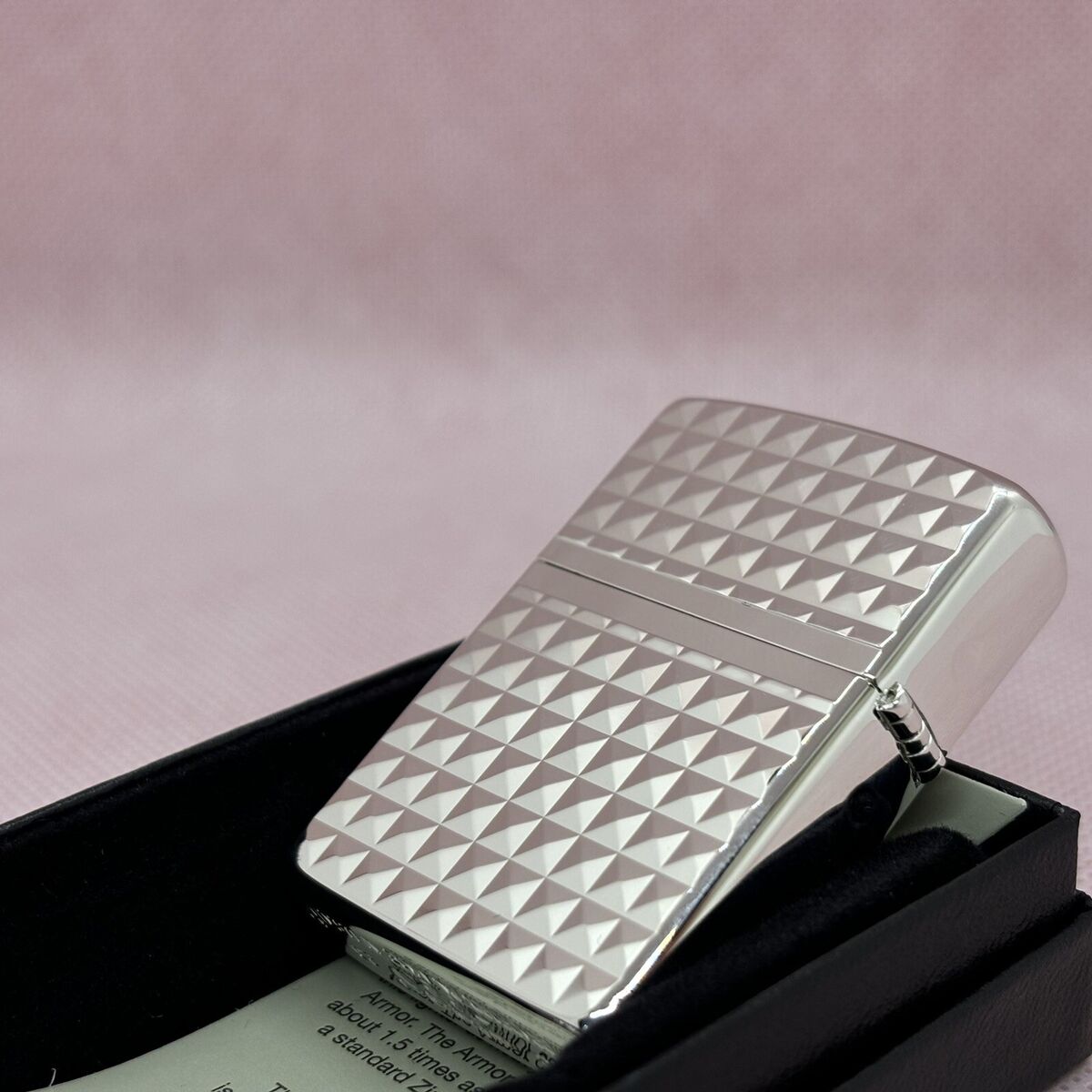 Zippo Oil Lighter Diamond Cut Mirror Standard Design Silver Zippo Oil Lighter Diamond Cut Mirror Standard Design Silver