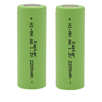 #ad Kastar 2x AA 1.2V 2200mAh Ni MH Flat Top Batteries For Shavers Custom Radios $7.99
