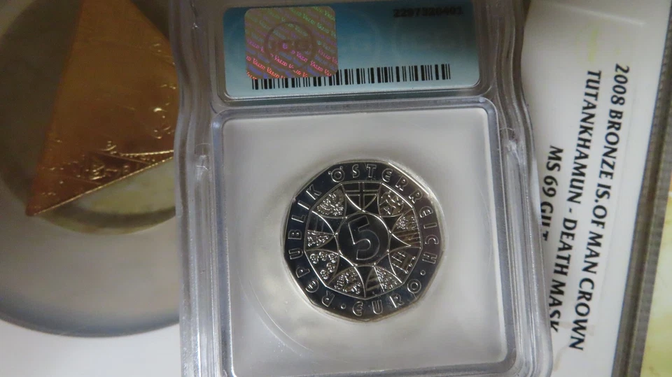 AUSTRIA. 2008, 5 euros, plata - ICG MS69 - Top Pop 🥇 Herbert von Karajan Foto 3 de 4