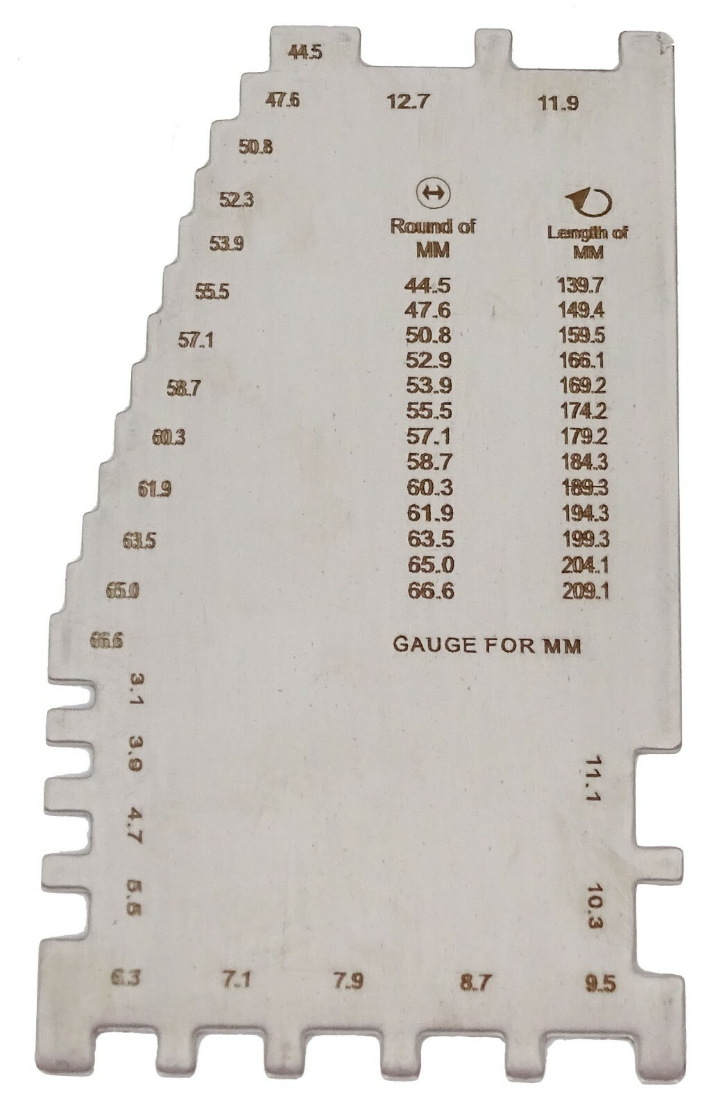 Ajanta Stainless Steel Flat Bracelet Bangle Sizer Gauge Jewelery (Inch