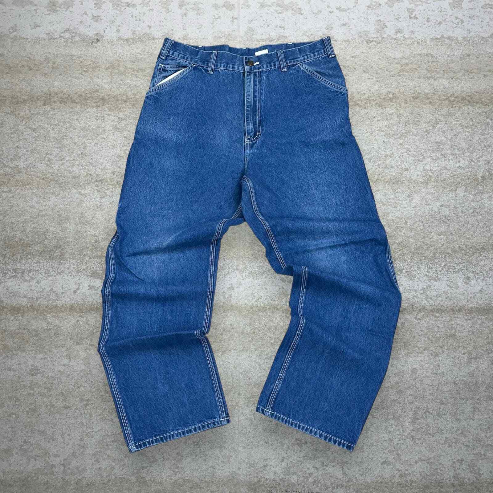 Vintage Berne Carpenter Jeans Mens 36x32 Medium Wash Work Wear Denim