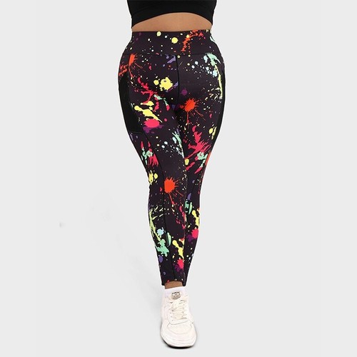 Graffiti Plus Size Women Leggings Push Up Pocket Yoga Gym Workout Clothing L-4XL - Picture 2 of 8