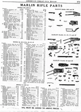 1943 Print Ad of Marlin Model 39 1897 20 29 37 47 25 18 Rifle Parts List