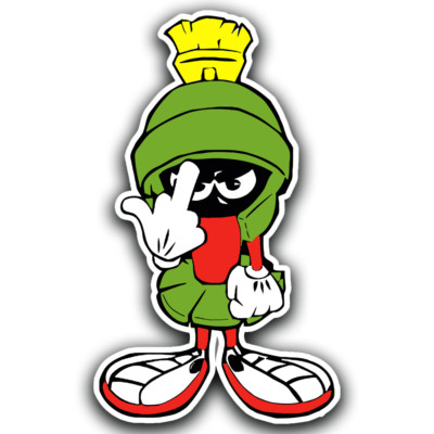 5-pack Marvin The Martian Flip Off Vinyl Decal Sticker Laptop Funny 4.5''