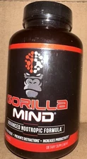 Gorilla Mind Nootropic Formula (150 Capsules) - Best Caffeinated... 