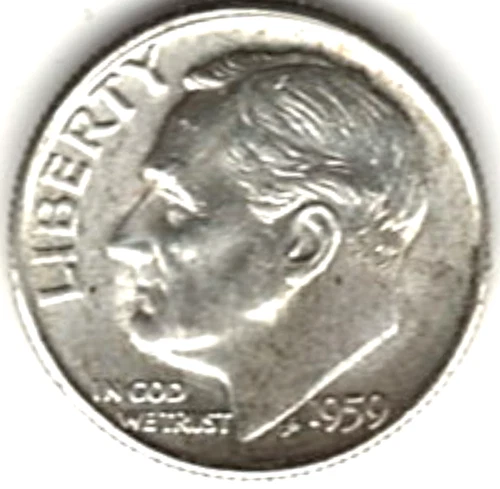 1959 ROOSEVELT DIME in BRILLIANT UNCIRCULATED CONDITION stk R 770