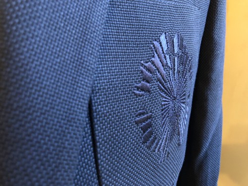 ROBERTO CAVALLI NAVY BLUE WOOL WOVEN EMBROIDERED JACKET BLAZER 40 50 M COAT - Picture 4 of 12