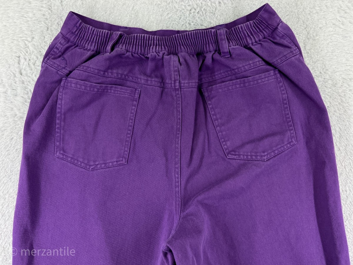 Hunters Run Pants Womens H2 Purple Denim Jeans Elastic Waist
