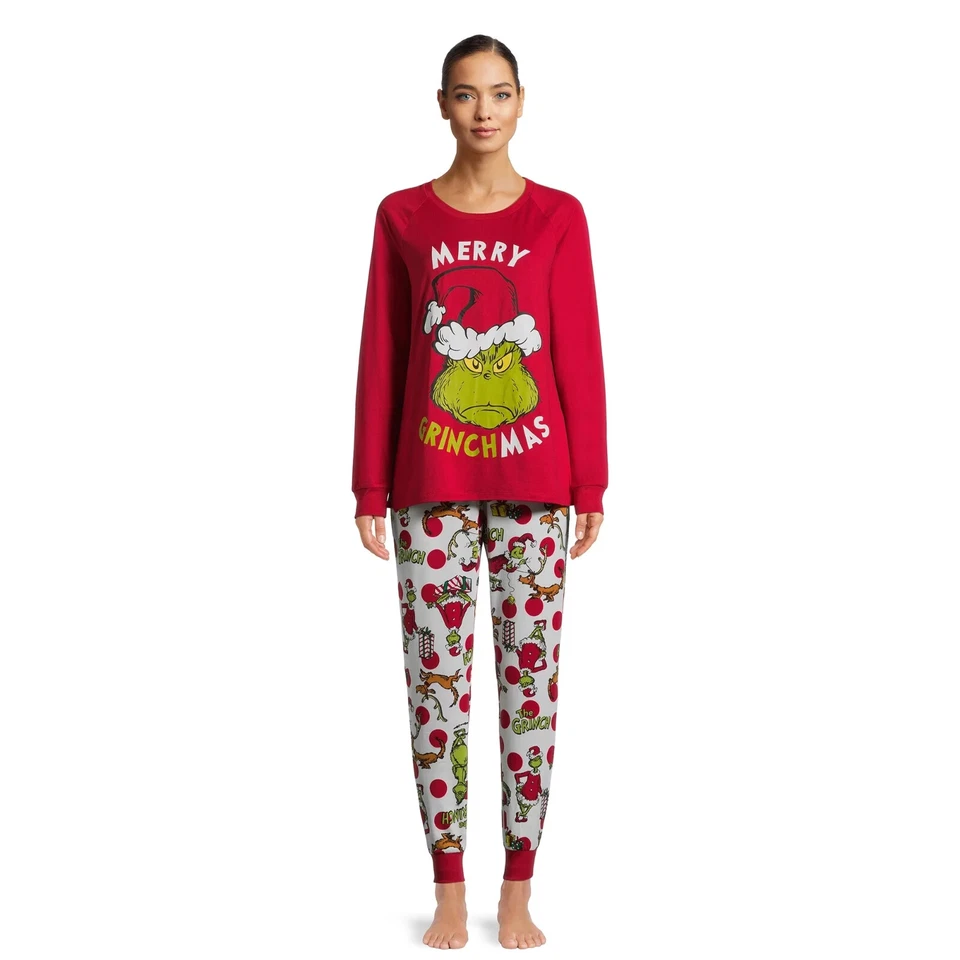 THE GRINCH DR.SEUSS HOLIDAY FAMILY PAJAMAS PJ 2 PIECE SET FOR WOMEN SIZE S NEW - Image 2 of 4