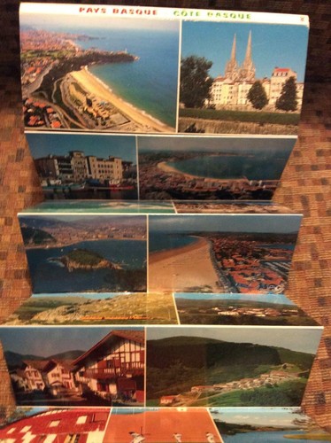 VINTAGE SET LANDSCAPE POSTCARDS FRENCH RIVIERA COTE BASQUE PAYS 8.5"x3" SOUVENIR - Picture 3 of 5