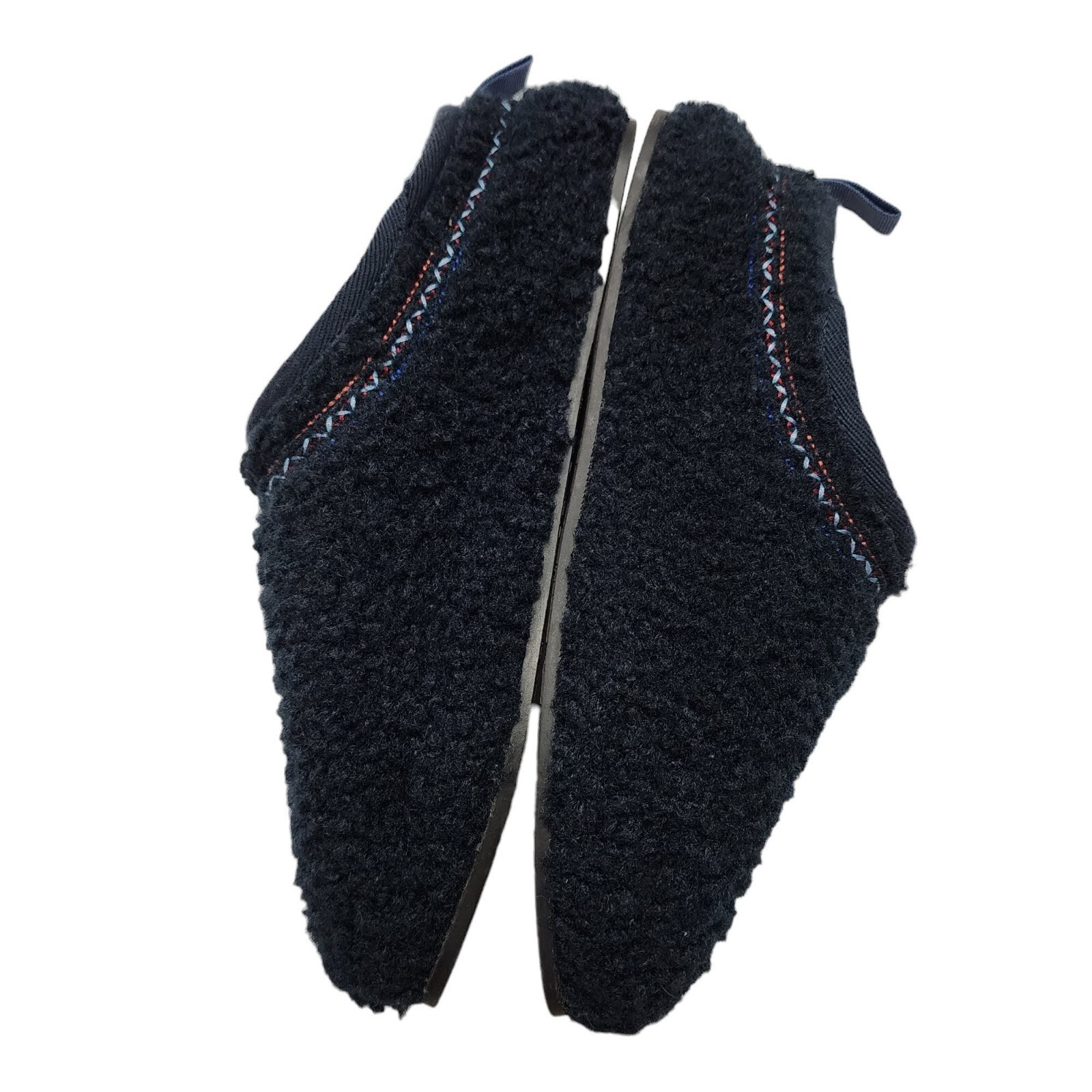 Bombas Womens 9 Sunday Sherpa Slippers Lined Slip On Cushioned House Shoes Navy eBay