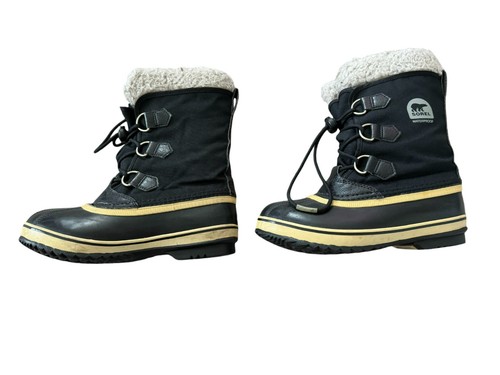 Sorel Toddler Boy Size 3 Snow Boot Black Yoot Pac Waterproof Faux Fur NY1879-010
