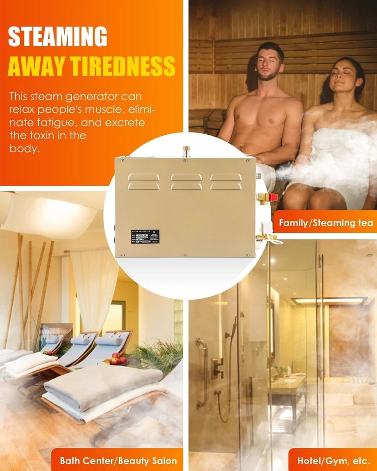 3KW 4,5KW 6KW 7KW 9KW Dampfbad Generator Motor für Sauna Bad Dusche 220V - Bild 3 von 4