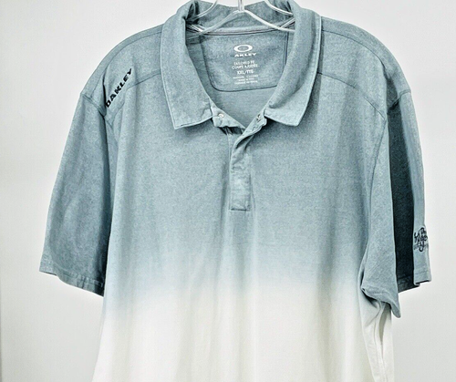 Oakley Golf Polo Shirt Men's Short Sleeve Golf Gradient Ombre 2xl/TTG GRAY WHITE - Picture 5 of 8